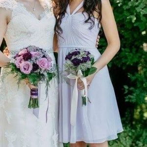 Y-Neck Chiffon Short Bridesmaid Dress